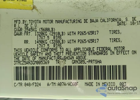 2016 Toyota Tacoma Trd Sport из США, поврежденный, VIN 3TMCZ5AN3GM005369